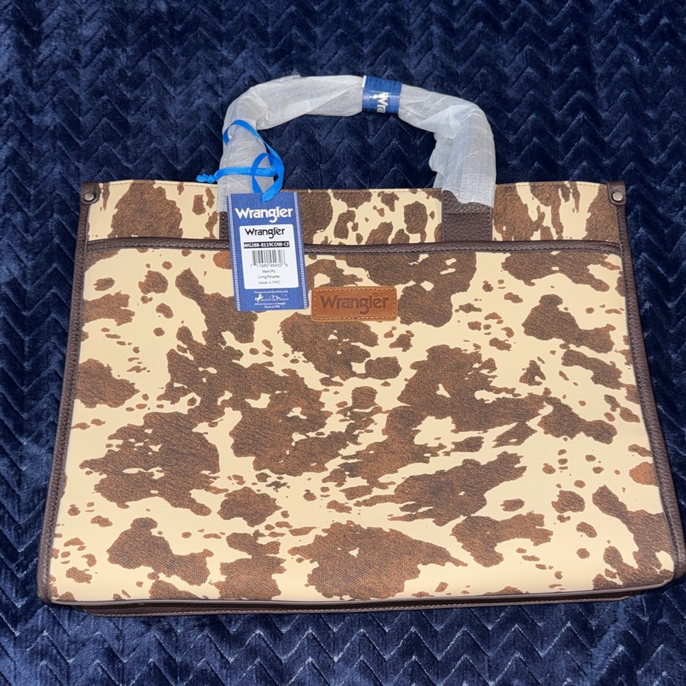 Wrangler Tan and Brown laptop tote bag